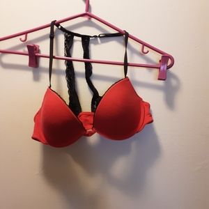 La senza red & black halter neck bra lingerie